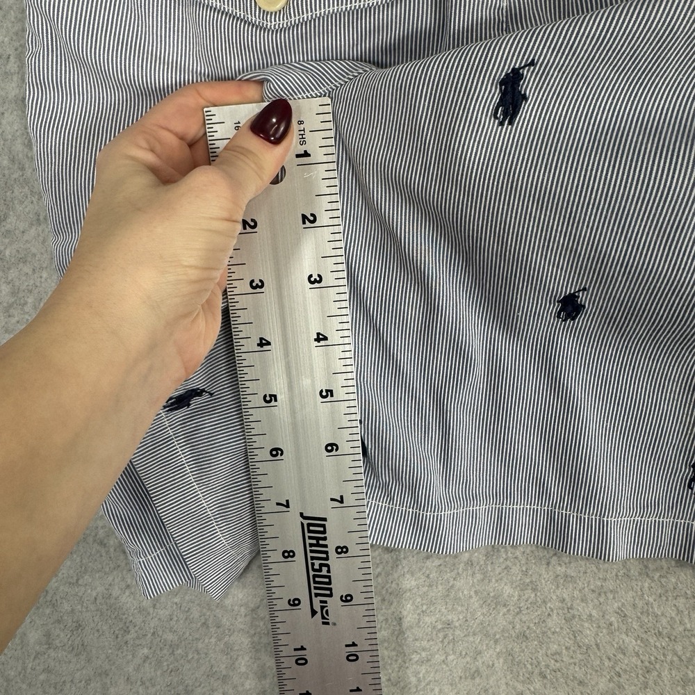 Polo Ralph Lauren Boys Seersucker Shorts Sz 14 Blue Stripe Embroidered Pony - Picture 11 of 15